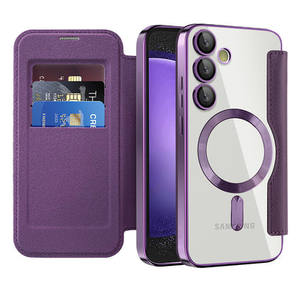 MagSafe Case for Samsung Galaxy S23 FE S711, Techsuit, SmartMag Book, Purple