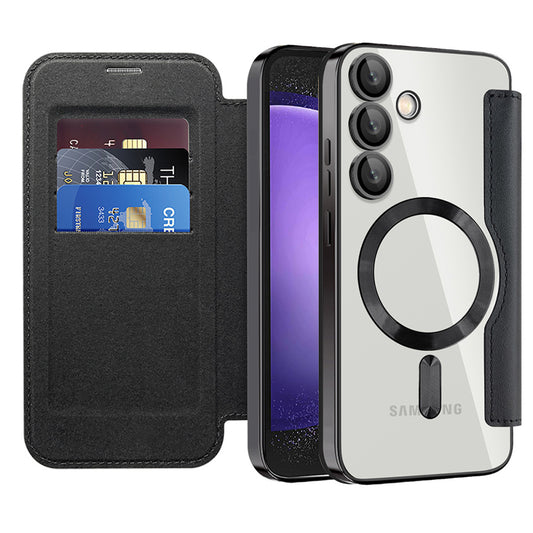 Funda MagSafe para Samsung Galaxy S23 FE S711, Techsuit, SmartMag Book, Negra