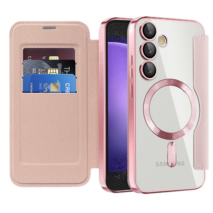 Funda MagSafe para Samsung Galaxy S23 FE S711, Techsuit, SmartMag Book, Rosa