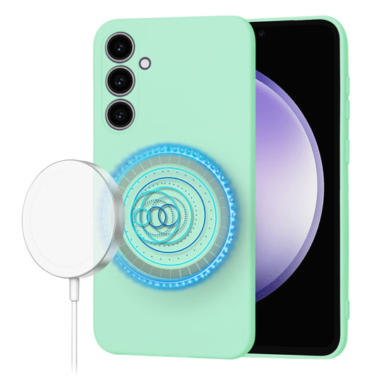 Funda MagSafe para Samsung Galaxy S23 FE S711, Techsuit, SoftFlex, Verde Claro