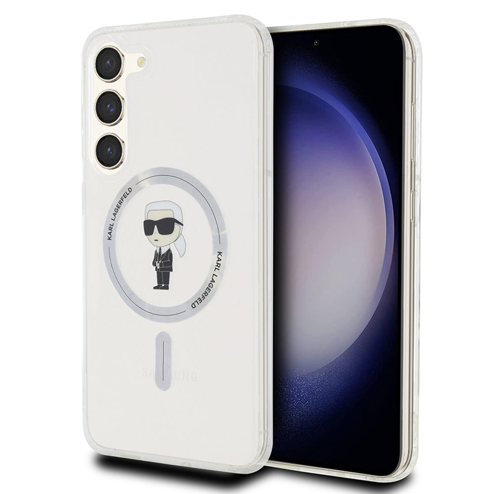 Funda MagSafe para Samsung Galaxy S23+ S916, Karl Lagerfeld, IML Ikonik Karl, Transparente