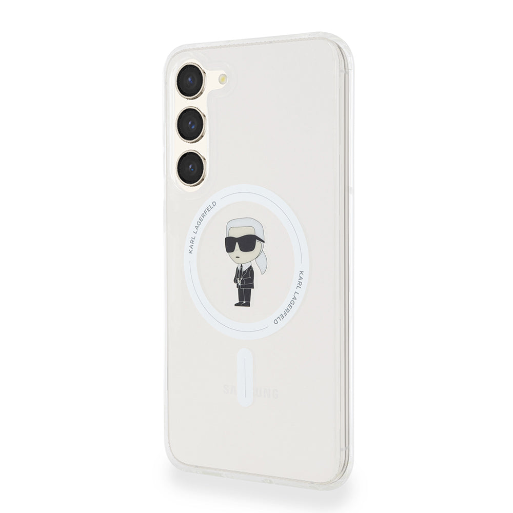Funda MagSafe para Samsung Galaxy S23+ S916, Karl Lagerfeld, IML Ikonik Karl, Transparente