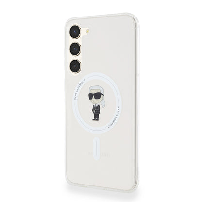 Funda MagSafe para Samsung Galaxy S23+ S916, Karl Lagerfeld, IML Ikonik Karl, Transparente