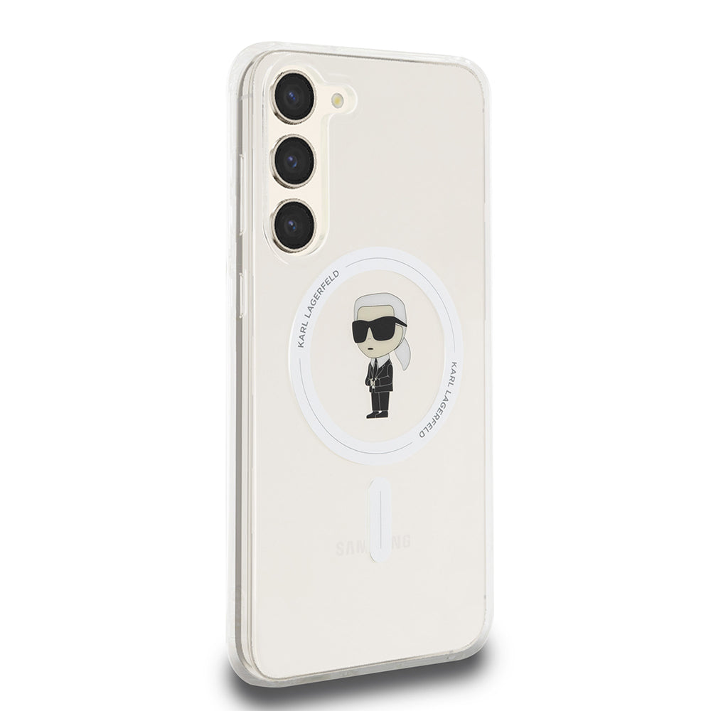 Funda MagSafe para Samsung Galaxy S23+ S916, Karl Lagerfeld, IML Ikonik Karl, Transparente