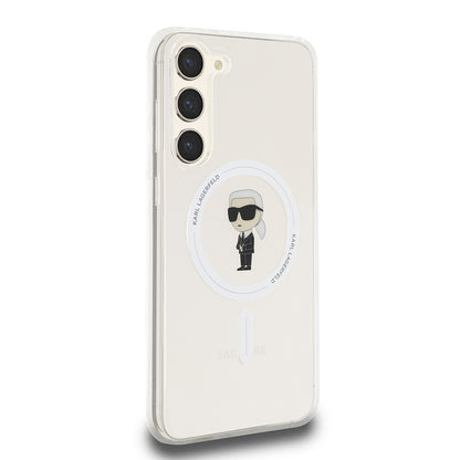 Funda MagSafe para Samsung Galaxy S23+ S916, Karl Lagerfeld, IML Ikonik Karl, Transparente