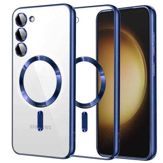 Funda MagSafe para Samsung Galaxy S23+ S916, Techsuit, Luxury Crystal, Azul Oscuro