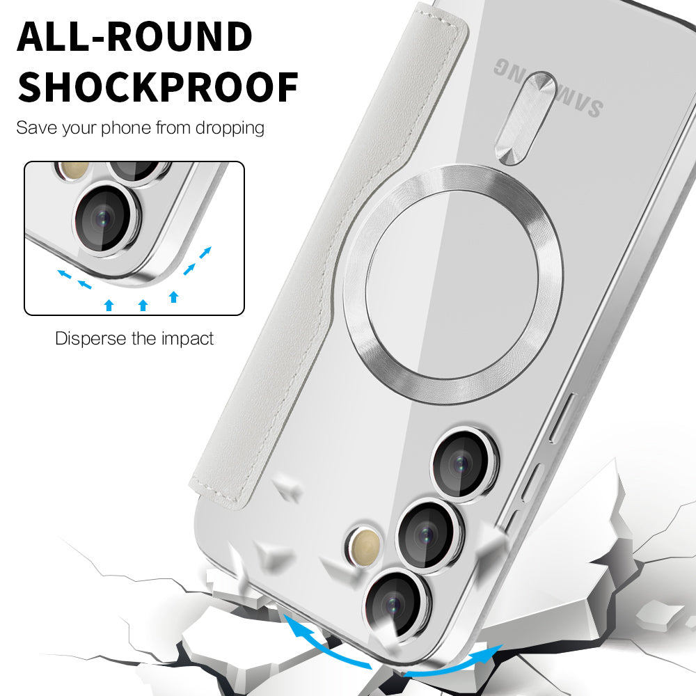 Funda MagSafe para Samsung Galaxy S23+ S916, Techsuit, SmartMag Book, Gris