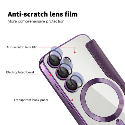 Funda MagSafe para Samsung Galaxy S23+ S916, Techsuit, SmartMag Book, Morado