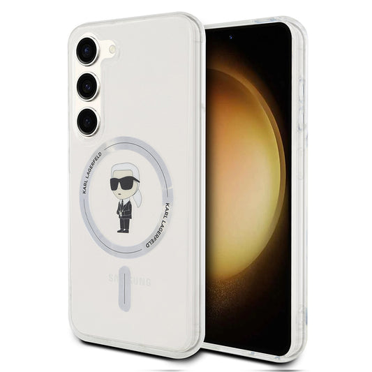 Funda MagSafe para Samsung Galaxy S23 S911, Karl Lagerfeld, IML Ikonik Karl, Transparente