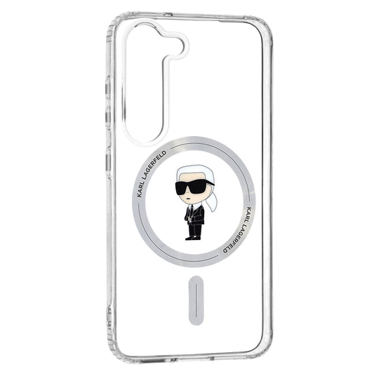 Funda MagSafe para Samsung Galaxy S23 S911, Karl Lagerfeld, IML Ikonik Karl, Transparente