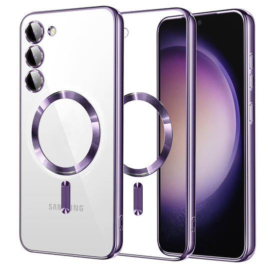 Funda MagSafe para Samsung Galaxy S23 S911, Techsuit, Luxury Crystal, Morado Claro