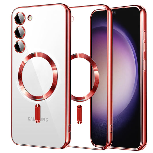 Funda MagSafe para Samsung Galaxy S23 S911, Techsuit, Luxury Crystal, Roja