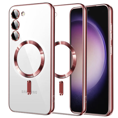Funda MagSafe para Samsung Galaxy S23 S911, Techsuit, Luxury Crystal, Rosa