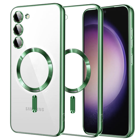Funda MagSafe para Samsung Galaxy S23 S911, Techsuit, Luxury Crystal, Verde Claro