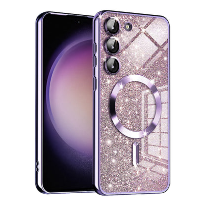 Funda MagSafe para Samsung Galaxy S23 S911, Techsuit, Luxury Glitter, Morado Claro