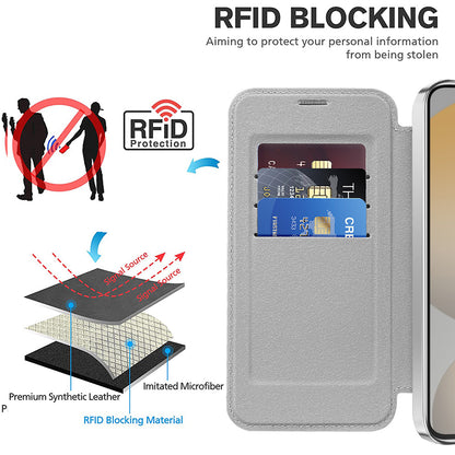 Funda MagSafe para Samsung Galaxy S23 S911, Techsuit, SmartMag Book, Gris