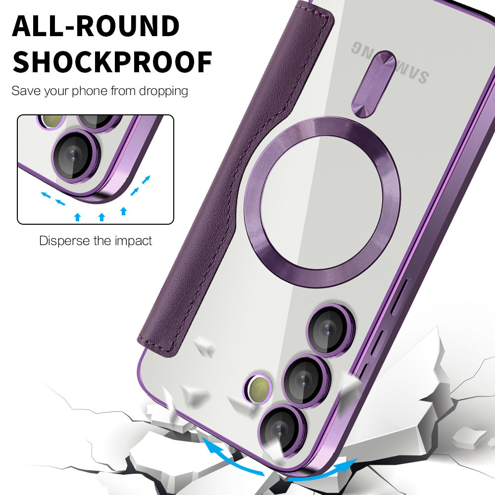 Funda MagSafe para Samsung Galaxy S23 S911, Techsuit, SmartMag Book, Morado