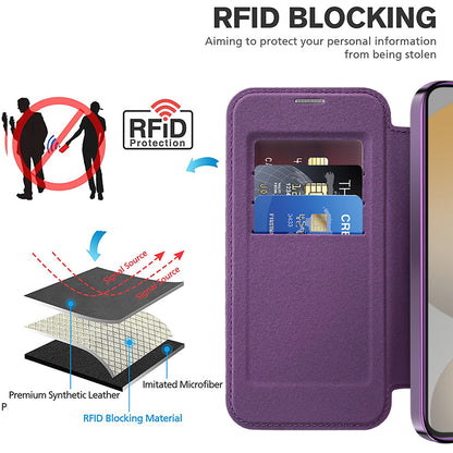 Funda MagSafe para Samsung Galaxy S23 S911, Techsuit, SmartMag Book, Morado