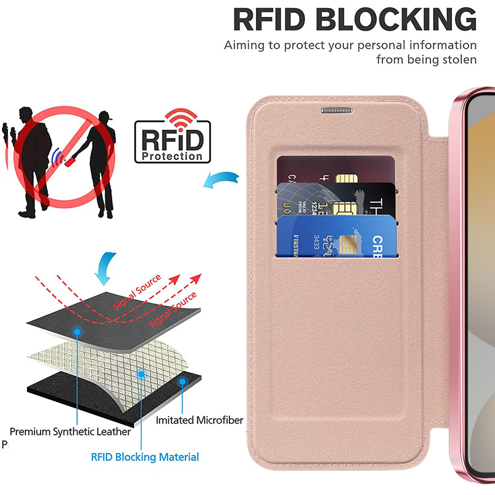 Funda MagSafe para Samsung Galaxy S23 S911, Techsuit, SmartMag Book, Rosa