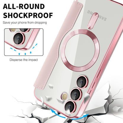 Funda MagSafe para Samsung Galaxy S23 S911, Techsuit, SmartMag Book, Rosa