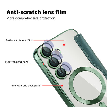 Funda MagSafe para Samsung Galaxy S23 S911, Techsuit, SmartMag Book, Verde