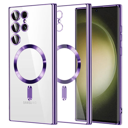 Funda MagSafe para Samsung Galaxy S23 Ultra S918, Techsuit, Luxury Crystal, Morado Claro