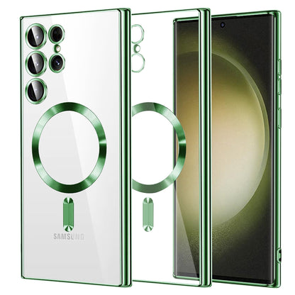 Funda MagSafe para Samsung Galaxy S23 Ultra S918, Techsuit, Luxury Crystal, Verde Claro