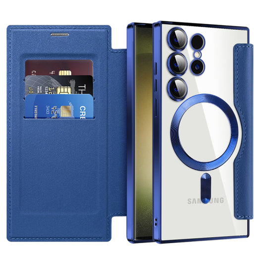 Funda MagSafe para Samsung Galaxy S23 Ultra S918, Techsuit, SmartMag Book, Azul