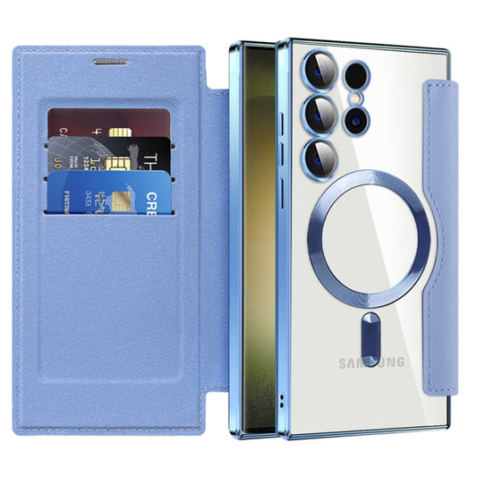 Funda MagSafe para Samsung Galaxy S23 Ultra S918, Techsuit, SmartMag Book, Azul