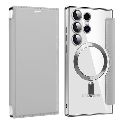 Funda MagSafe para Samsung Galaxy S23 Ultra S918, Techsuit, SmartMag Book, Gris