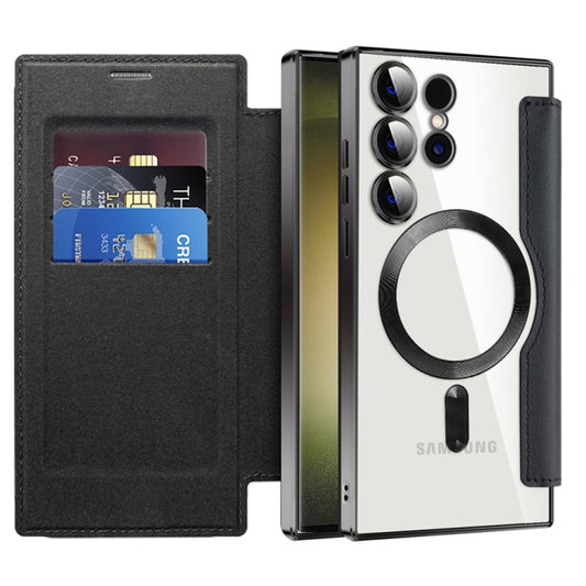 Funda MagSafe para Samsung Galaxy S23 Ultra S918, Techsuit, SmartMag Book, Negra