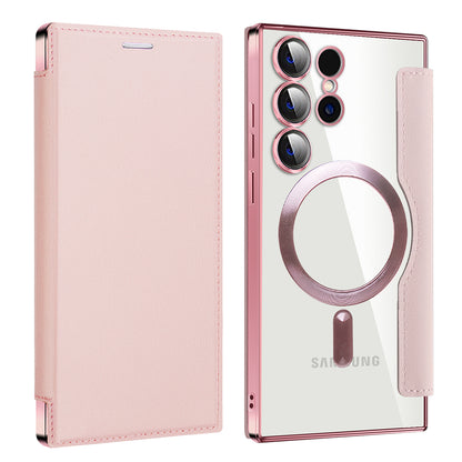 Funda MagSafe para Samsung Galaxy S23 Ultra S918, Techsuit, SmartMag Book, Rosa