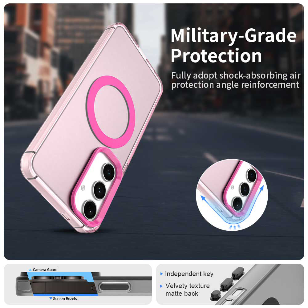 Funda MagSafe para Samsung Galaxy S24 FE S721, Techsuit, CandyCase, Rosa