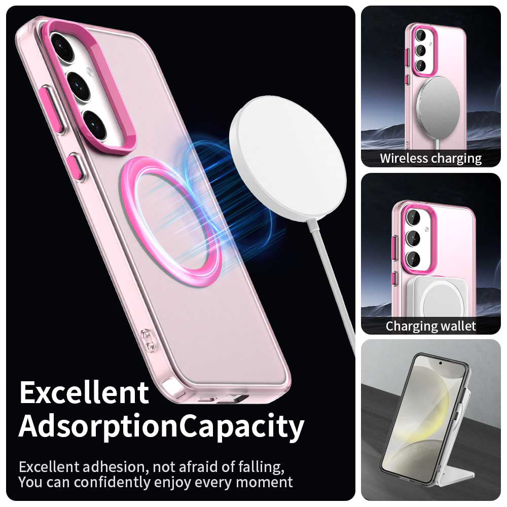 Funda MagSafe para Samsung Galaxy S24 FE S721, Techsuit, CandyCase, Rosa