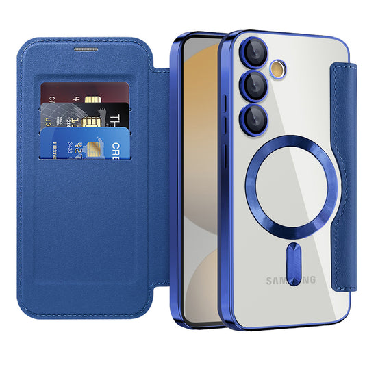 Funda MagSafe para Samsung Galaxy S24 FE S721, Techsuit, SmartMag Book, Azul