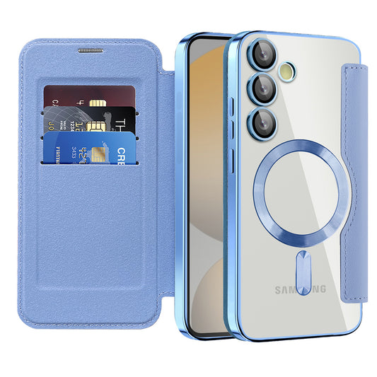 Funda MagSafe para Samsung Galaxy S24 FE S721, Techsuit, SmartMag Book, Azul