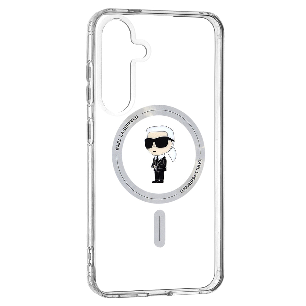 Funda MagSafe para Samsung Galaxy S24+ S926, Karl Lagerfeld, IML Ikonik Karl, Transparente