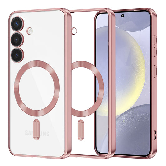 Funda MagSafe para Samsung Galaxy S24+ S926, Techsuit, Luxury Crystal, Rosa