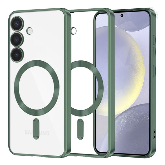 Funda MagSafe para Samsung Galaxy S24+ S926, Techsuit, Luxury Crystal, Verde Oscuro