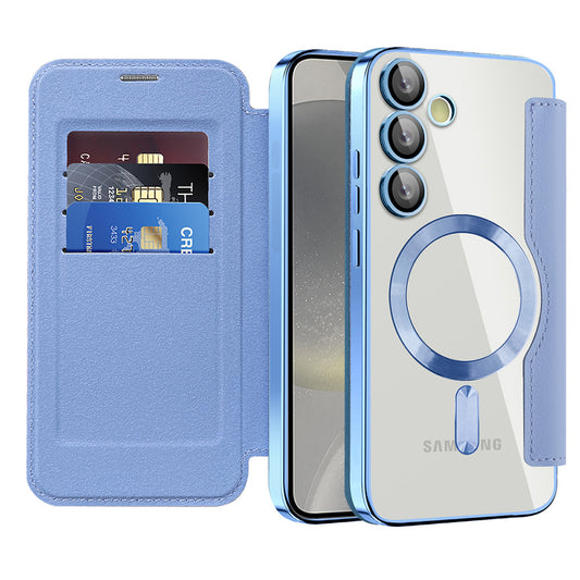 Funda MagSafe para Samsung Galaxy S24+ S926, Techsuit, SmartMag Book, Azul