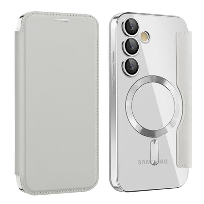 Funda MagSafe para Samsung Galaxy S24+ S926, Techsuit, SmartMag Book, Gris