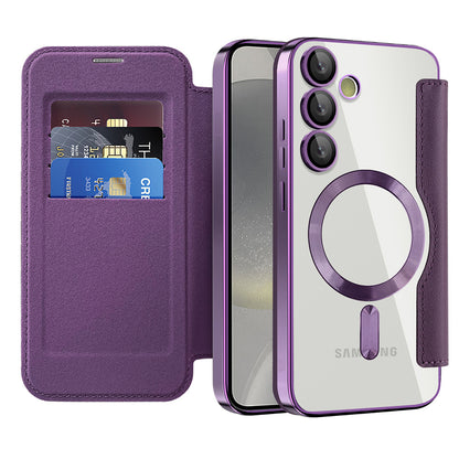 Funda MagSafe para Samsung Galaxy S24+ S926, Techsuit, SmartMag Book, Morado