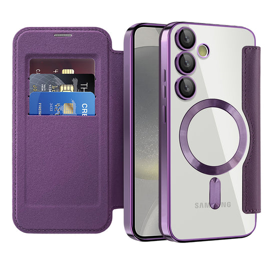 Funda MagSafe para Samsung Galaxy S24+ S926, Techsuit, SmartMag Book, Morado