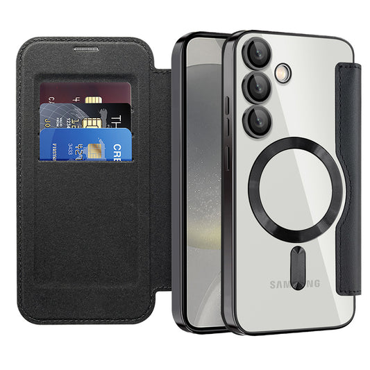 Funda MagSafe para Samsung Galaxy S24+ S926, Techsuit, SmartMag Book, Negra