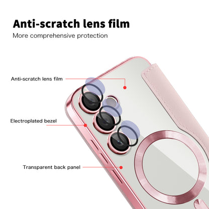 Funda MagSafe para Samsung Galaxy S24+ S926, Techsuit, SmartMag Book, Rosa