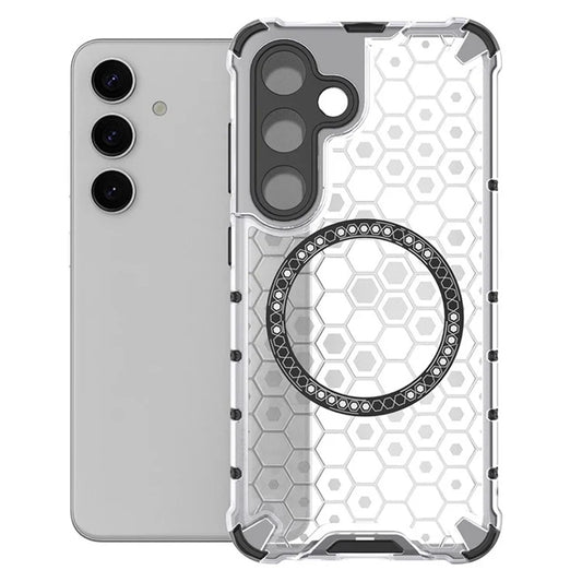 Funda MagSafe para Samsung Galaxy S24 S921, Techsuit, HoneyComb Shield, Blanca