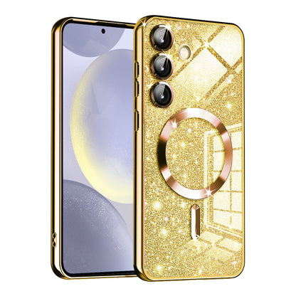 Funda MagSafe para Samsung Galaxy S24 S921, Techsuit, Luxury Glitter, Dorada