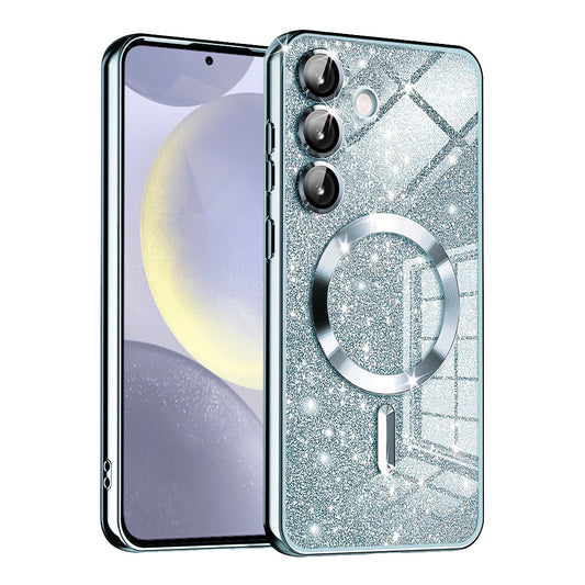 Funda MagSafe para Samsung Galaxy S24 S921, Techsuit, Luxury Glitter, Azul