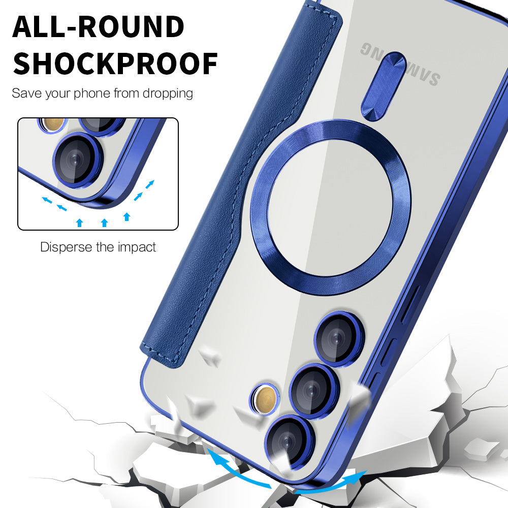 MagSafe Case for Samsung Galaxy S24 S921, Techsuit, SmartMag Book, Blue