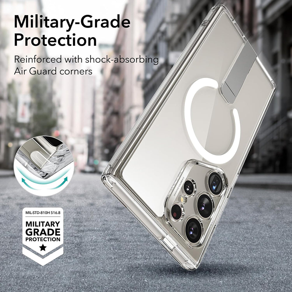 Funda MagSafe para Samsung Galaxy S24 Ultra S928, ESR, Boost Flickstand, Transparente